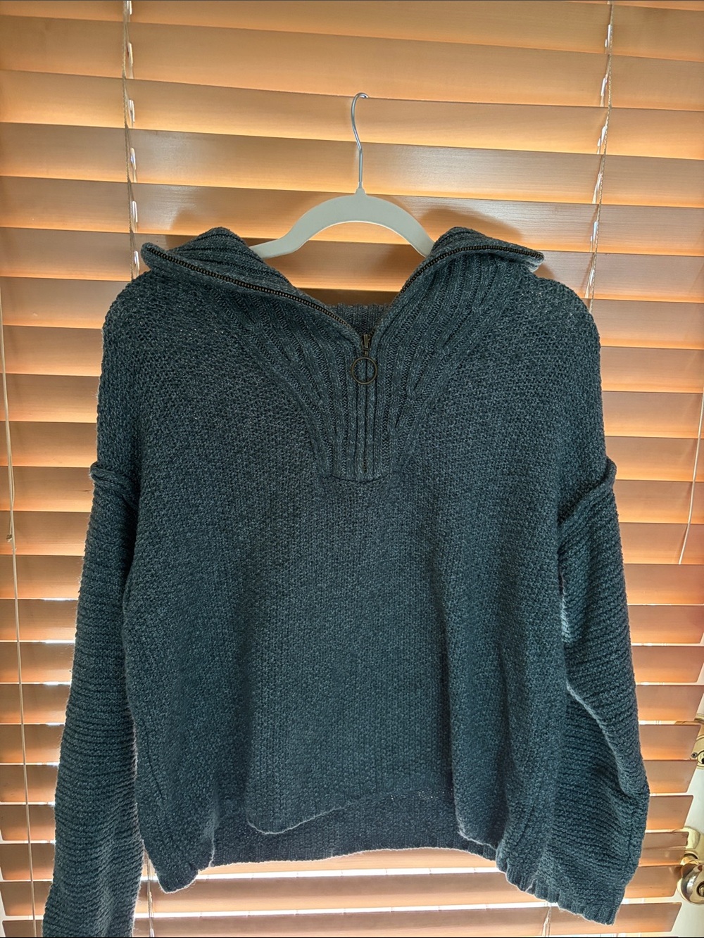 Universal Thread green Hooded Half-Zip Knit Sweater